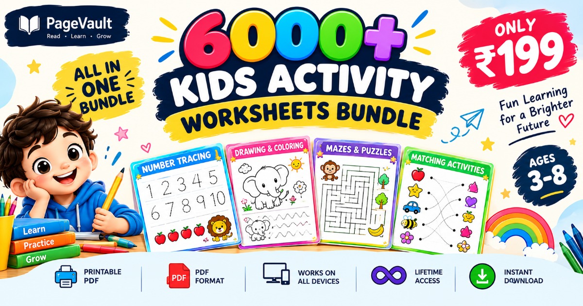 6000+ Kids Activity Worksheets Bundle | Printable PDF for Ages 3–8 | Just ₹199 – PageVault, image 2