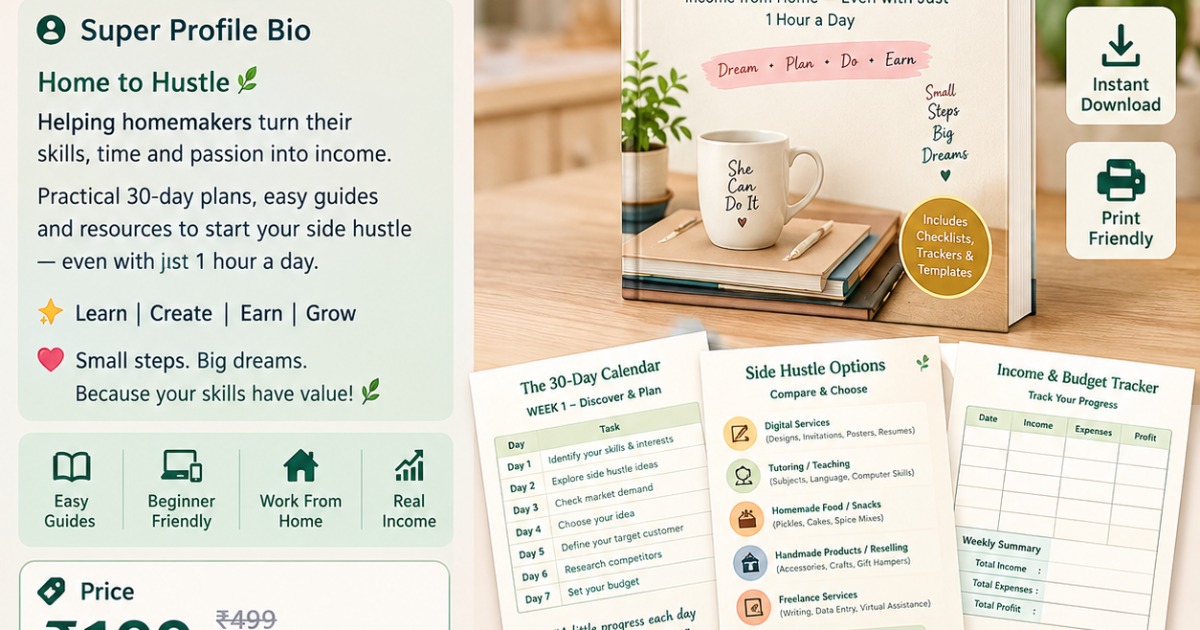 🌿 Home to Hustle Helping homemakers turn skills into income ✨, image 3