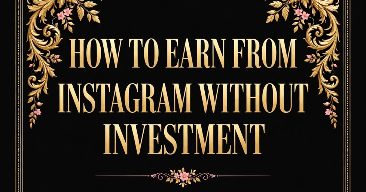 How to Earn from Instagram Without Investment - 2026