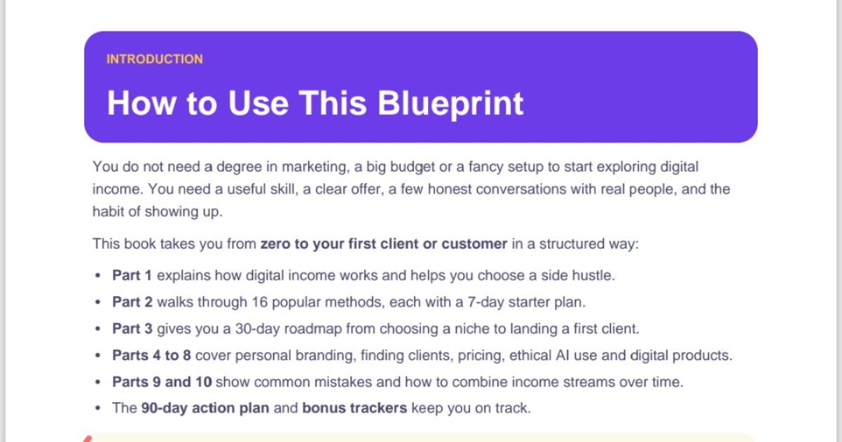 Digital Income & Side Hustles Blueprint (Beginner Edition) — image 2