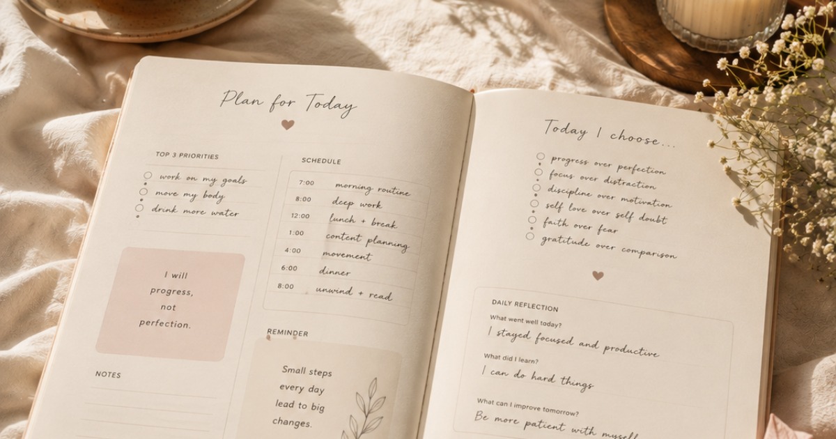 30 Days to Reset β Editable Interactive Digital Life Planner | Daily Planner, Habit Tracker, Journal, Goal Setting, Calendar & Self-Growth Dashboard, image 3
