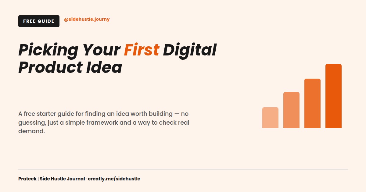 Picking Your First Digital Product Idea