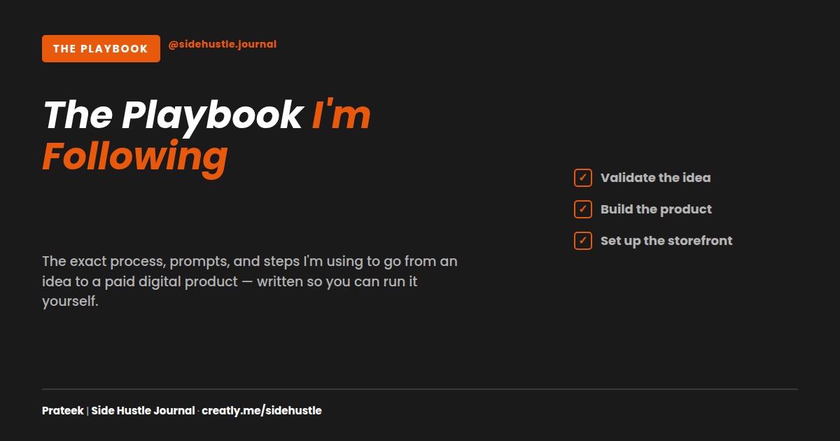 The Playbook I'm Following