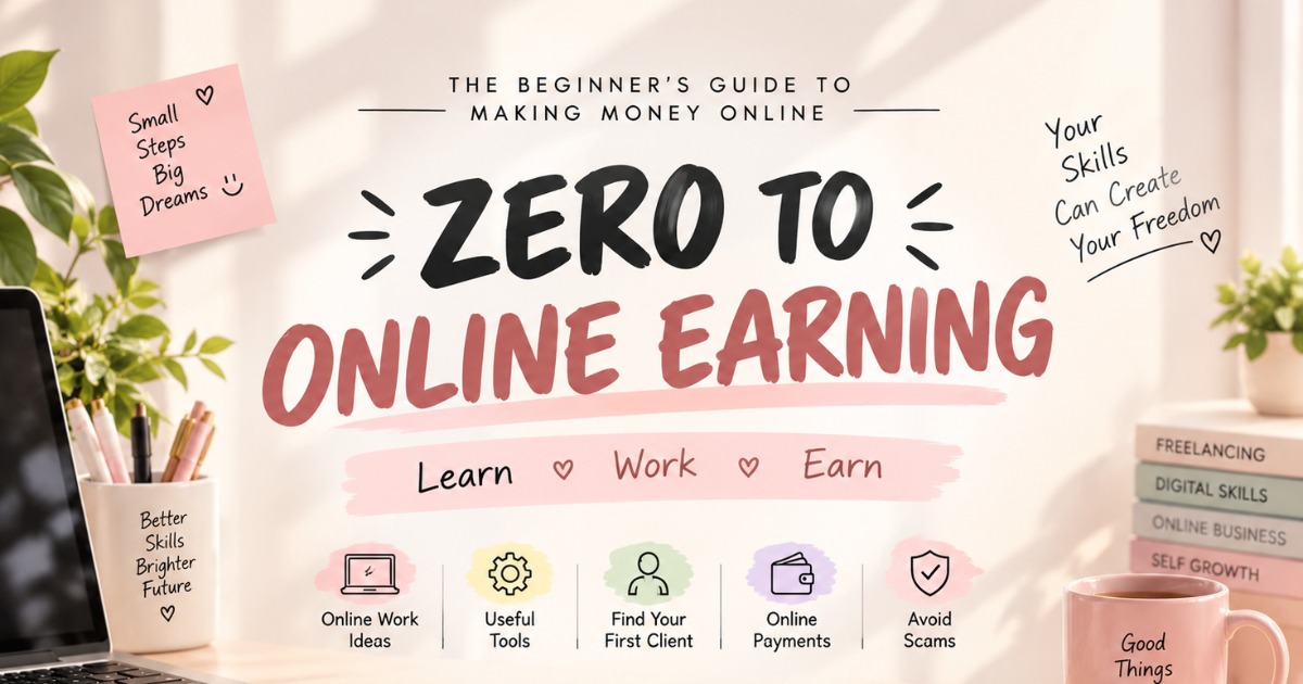 Zero to Online Earning – The Beginner’s Guide to Making Money Online | Digital eBook PDF