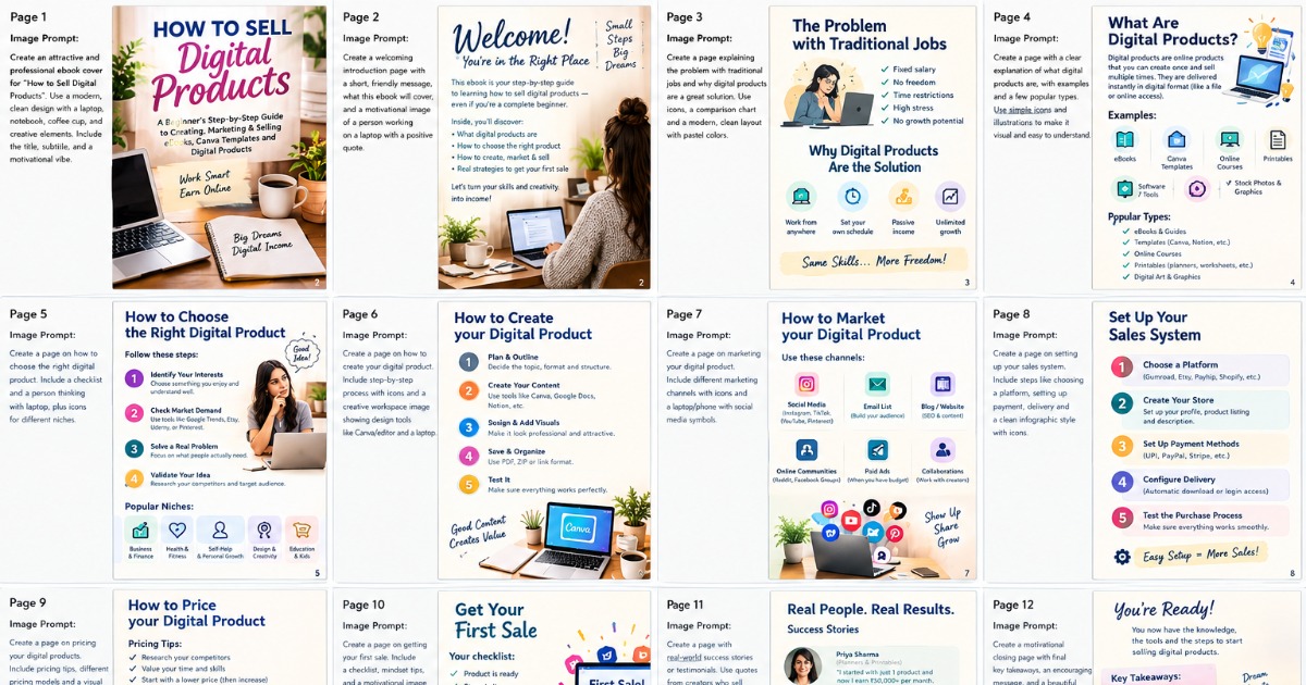 How  to sell Digital product | A beginner's step - by - step guide to creating, marketing $ selling ebook s |  Canva , templates and digital products.., image 3