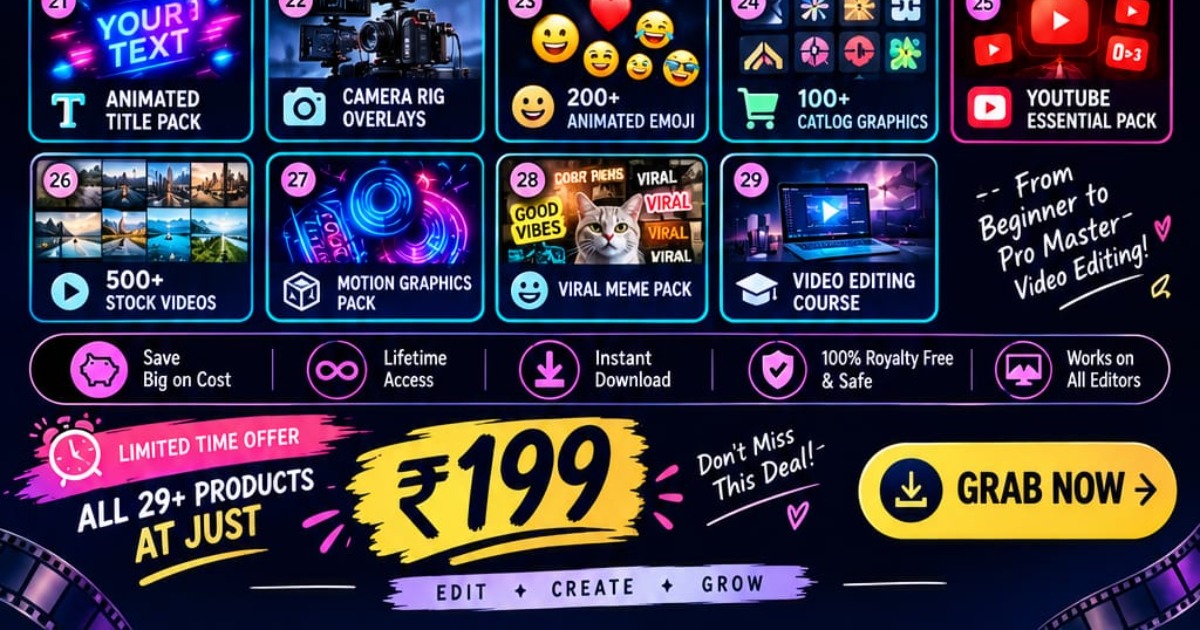 THE ULTIMATE VIDEO EDITING MEGA BUNDLES- AT JUST ₹ 199, image 5
