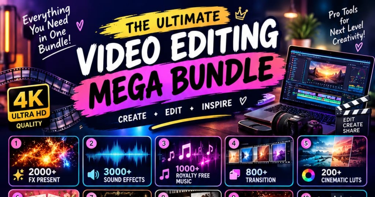THE ULTIMATE VIDEO EDITING MEGA BUNDLES- AT JUST ₹ 199