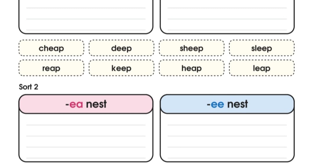 Vowel Team - "ea" and "ee" workbook, image 4