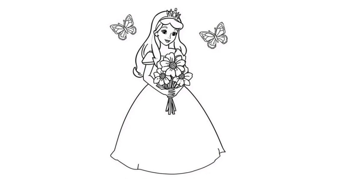 Princess & Fairy Coloring Book: 20 Cute Coloring Designs for Kids, image 3