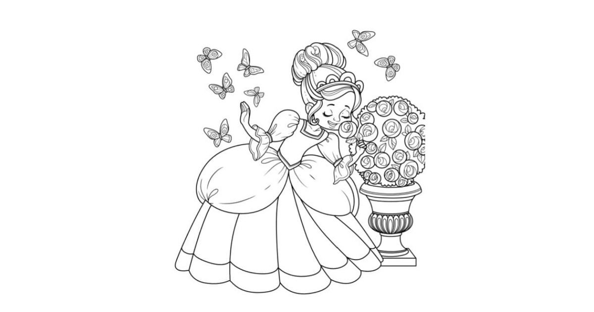 Princess & Fairy Coloring Book: 20 Cute Coloring Designs for Kids, image 4