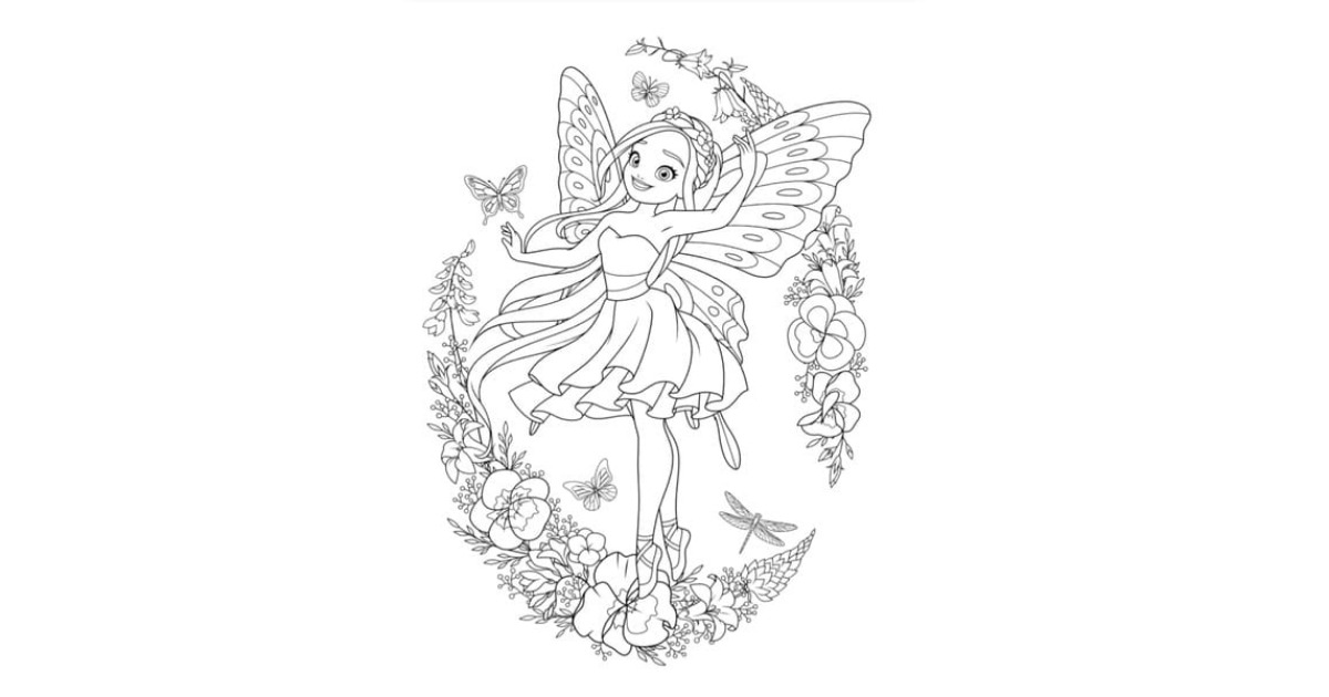 Princess & Fairy Coloring Book: 20 Cute Coloring Designs for Kids, image 5