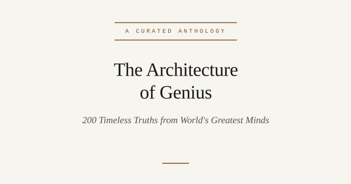 The Architecture of Genius