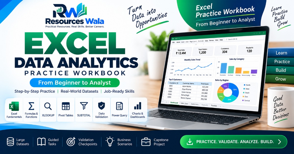 Excel Data Analytics Practice Workbook — Beginner to Analyst
