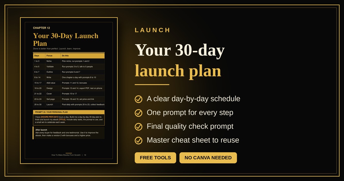 How to Make Ebooks From Scratch: No Canva, No Money, AI Prompts Included, image 5