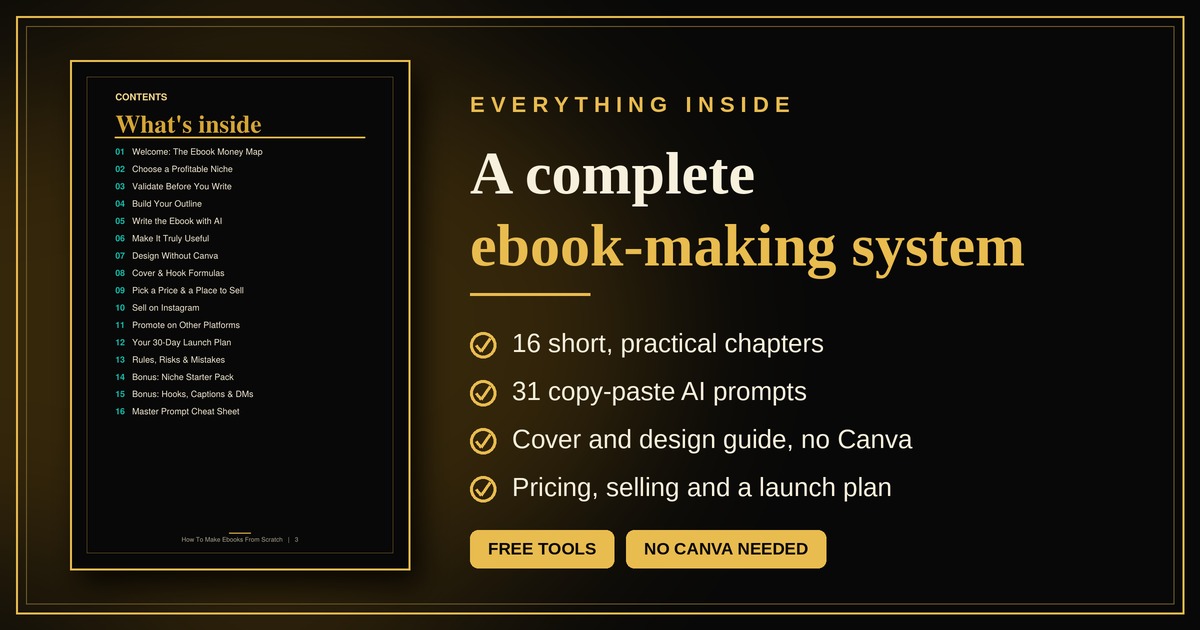 How to Make Ebooks From Scratch: No Canva, No Money, AI Prompts Included, image 2