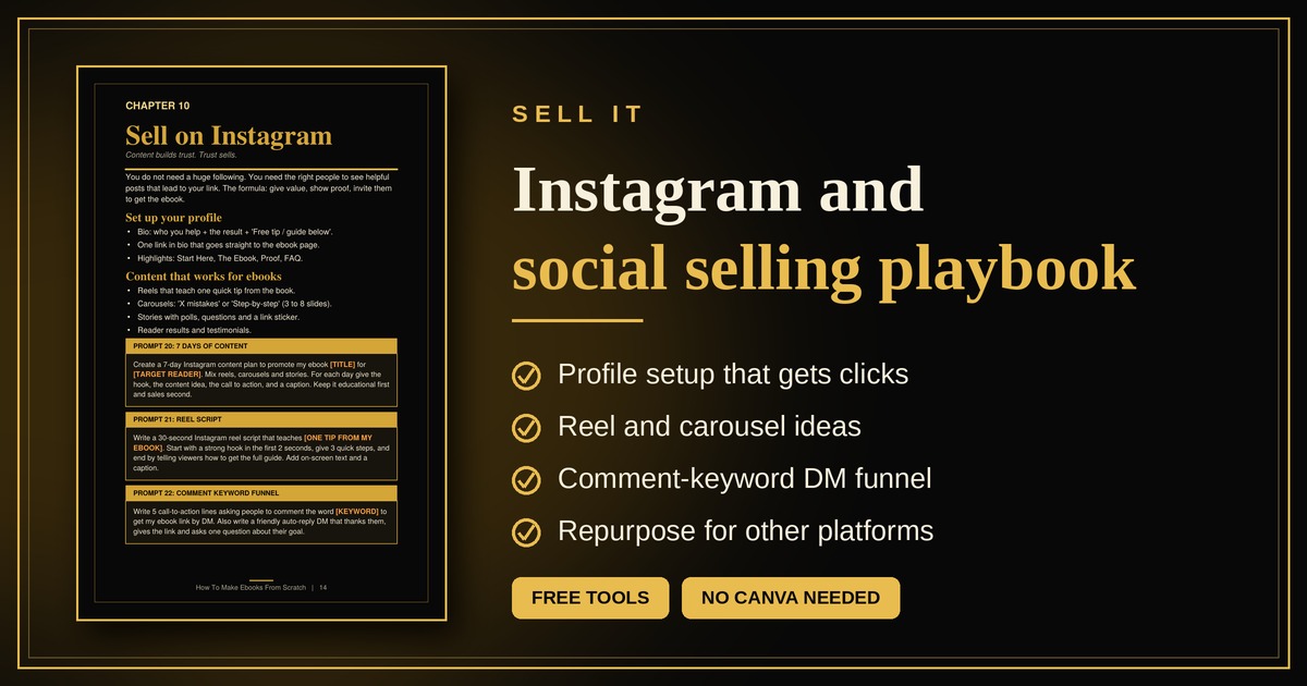 How to Make Ebooks From Scratch: No Canva, No Money, AI Prompts Included, image 4