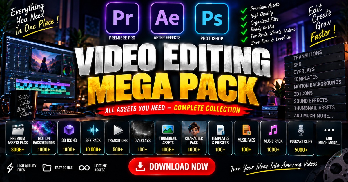100GB Mega Video Editing Pack