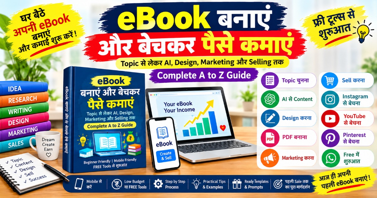 E-Book बनाएं और बेचकर पैसे कमाएं | Complete A to Z Guide In PDF