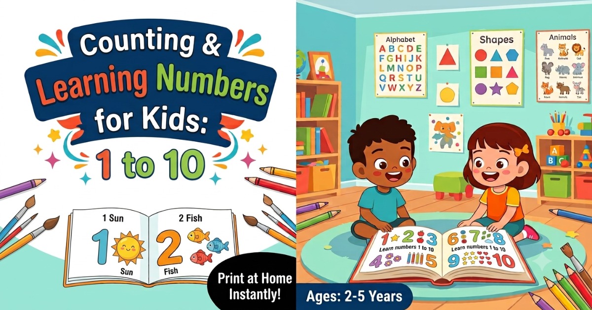 Fun 1 to 10 Preschool Coloring Book