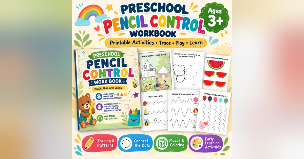 Preschool pencil control work book