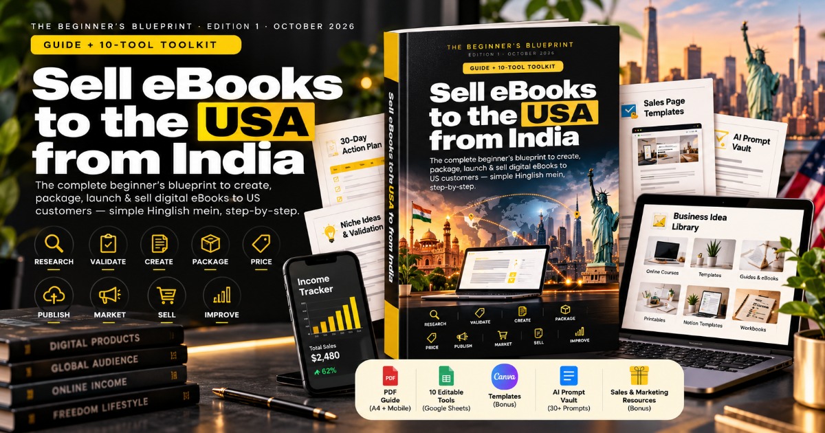 Sell eBooks to the USA from India: The Complete Beginner’s Blueprint + 10-Tool Toolkit