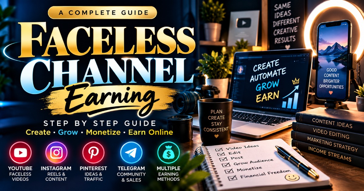 Faceless Channel Se Step by Step Earning