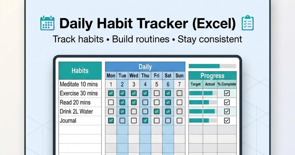 Habit tracker Excel sheet