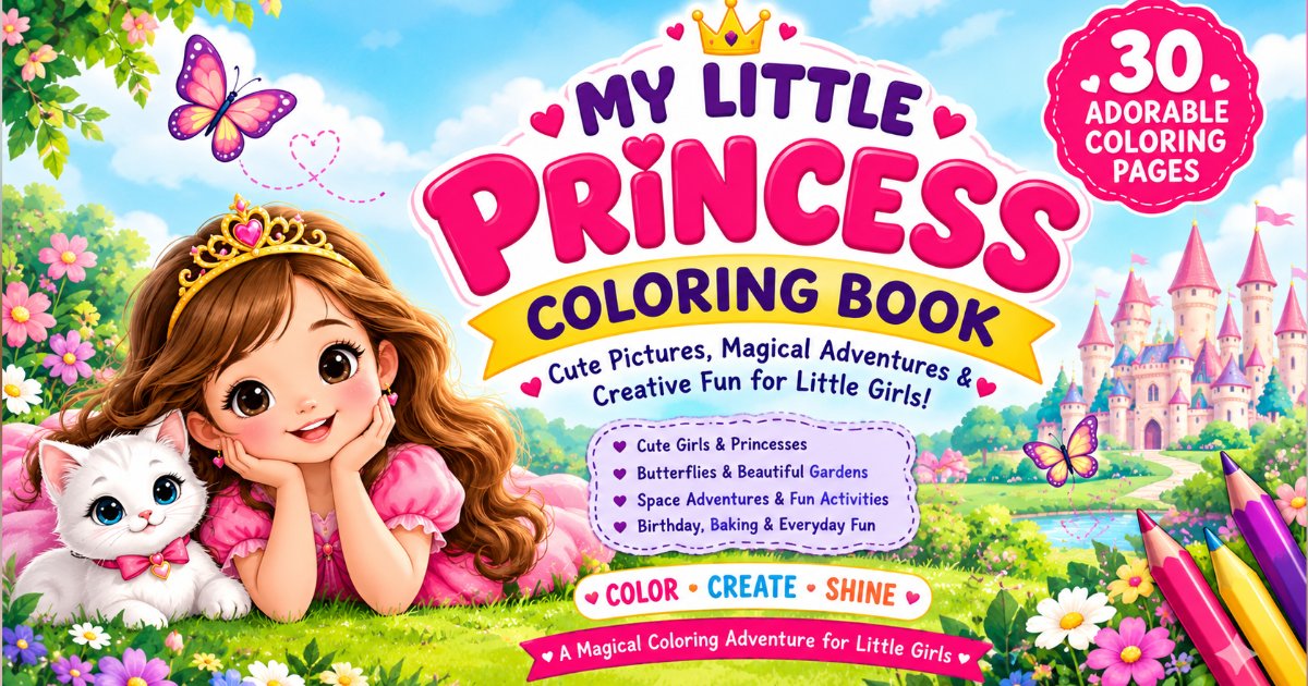 My Little Princess Coloring Book | 30 Printable Coloring Pages for Kids