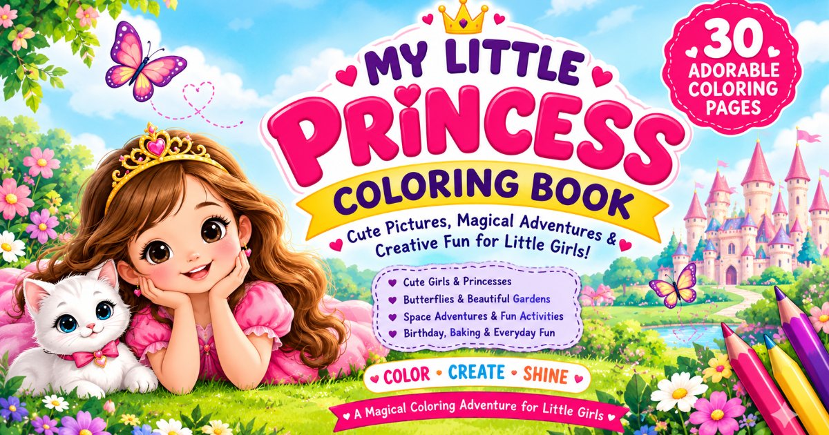 My Little Princess Coloring Book | 30 Printable Coloring Pages for Kids, image 5