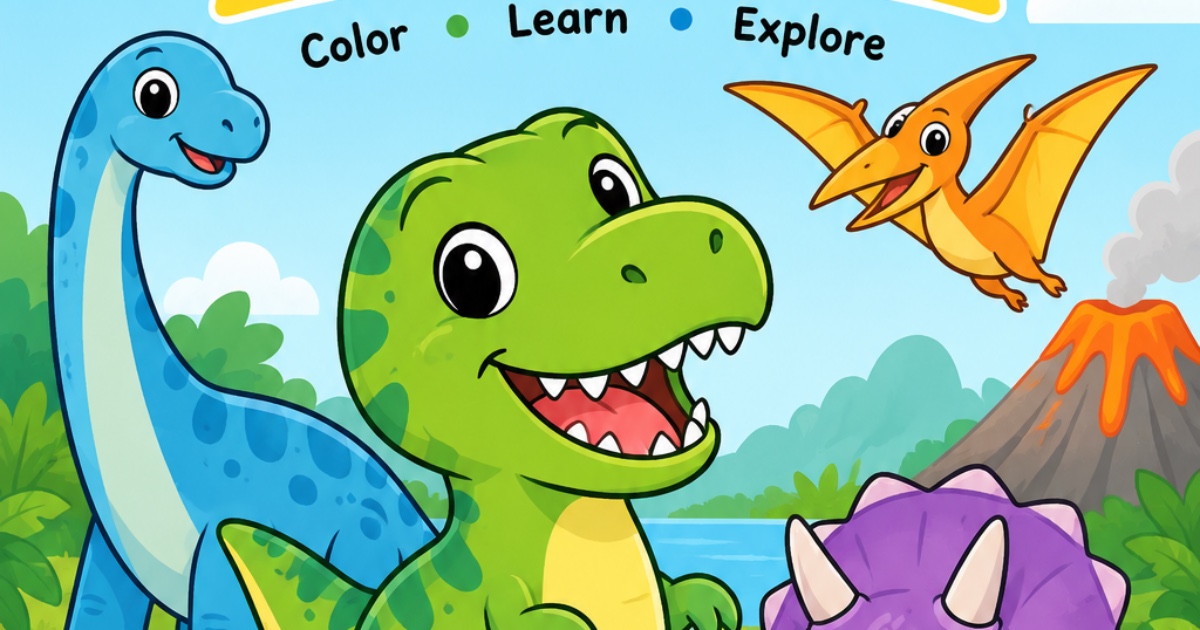 Dinosaur colouring book