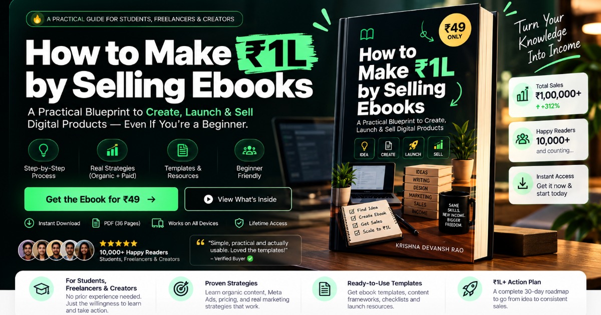 How to Make ₹1L by Selling Ebooks