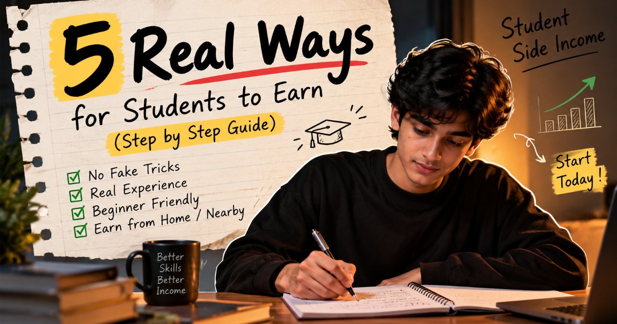 Student Side Income Playbook — 5 Real Ways to Earn as a Student