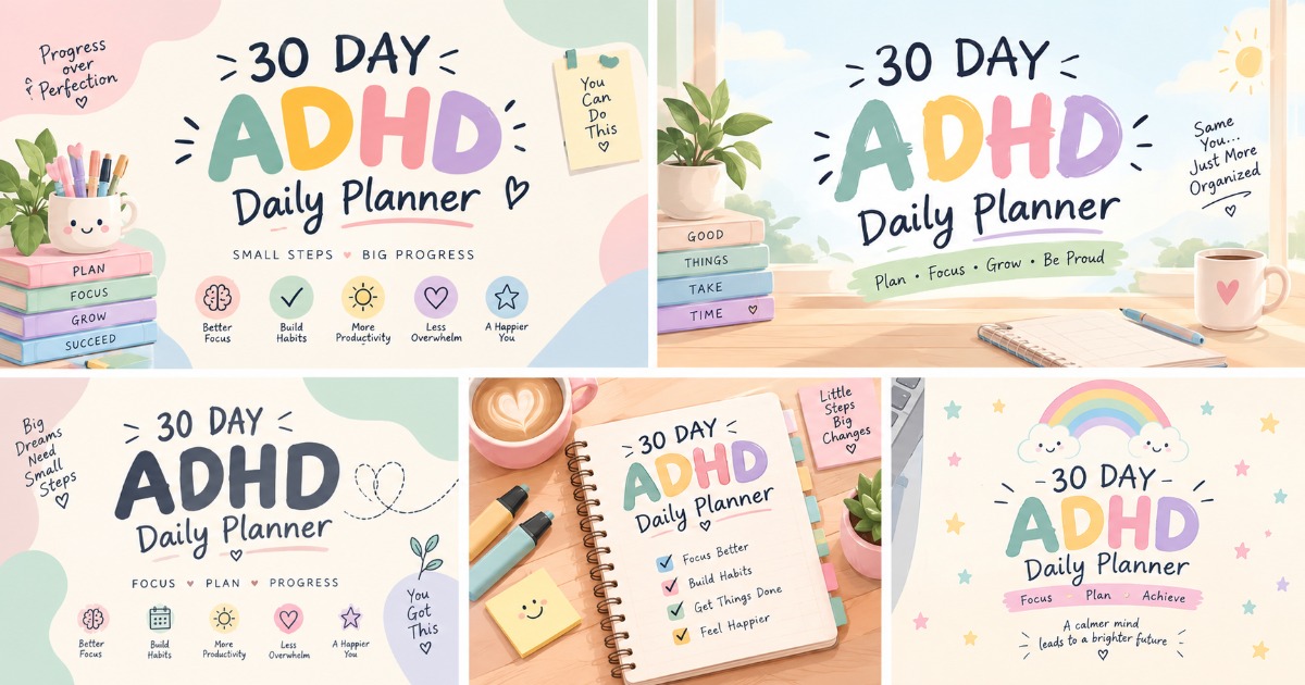 30 Days ADHD Aesthetic Daily Planner — image 2
