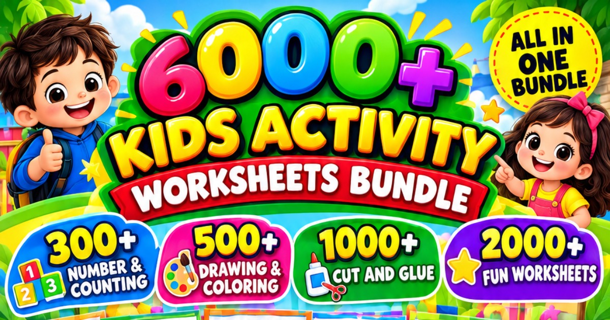Kids  activity worksheet bundle 600+ learning for children