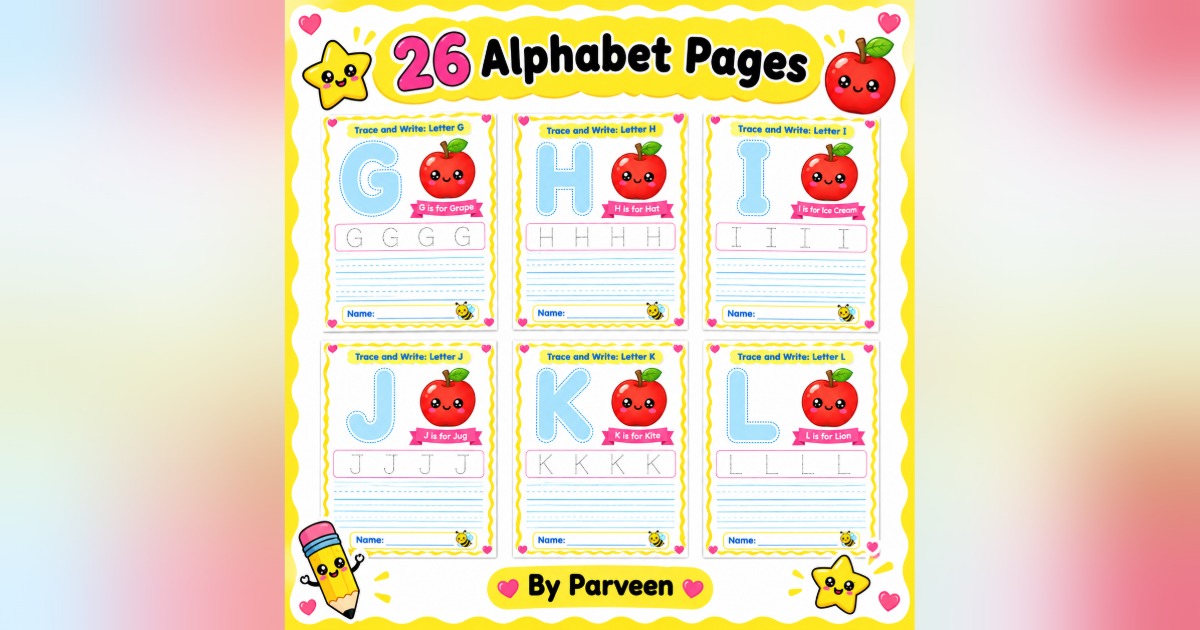 Alphabet Tracing Worksheets A-Z | Printable PDF for Preschool & Kindergarten, image 2