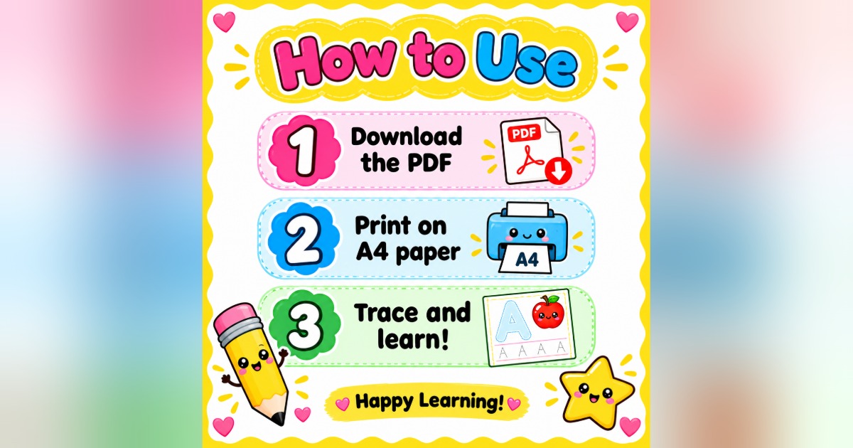 Alphabet Tracing Worksheets A-Z | Printable PDF for Preschool & Kindergarten, image 4