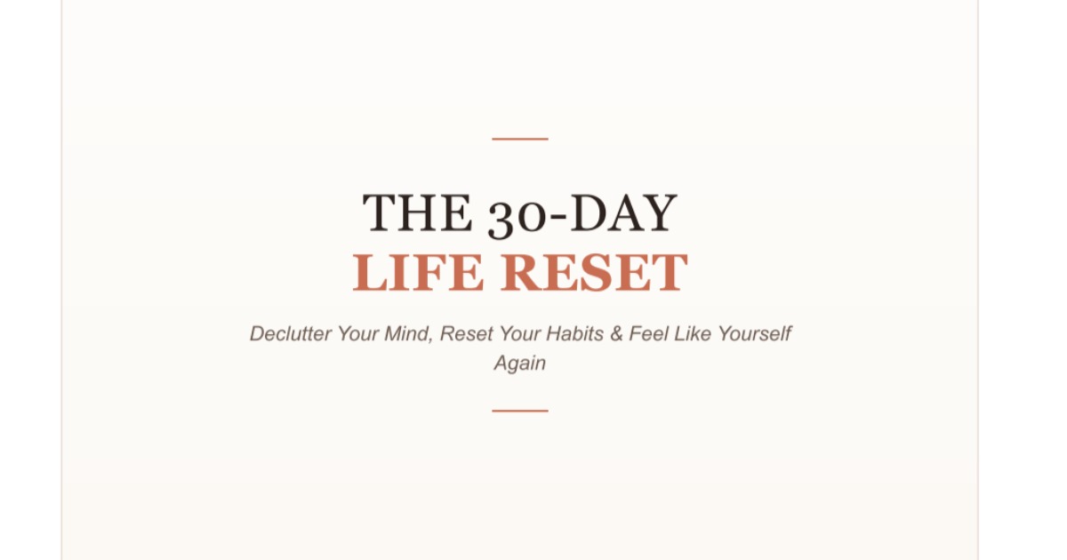 THE 30-DAY LIFE RESET, image 2