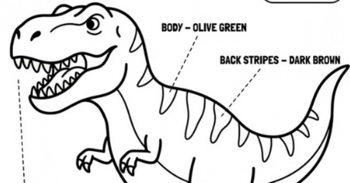 Dinosaur Coloring Book for Kids | Educational Paleontology Workbook | 8 Prehistoric Reptiles | Printable PDF | Ages 6-12, image 2