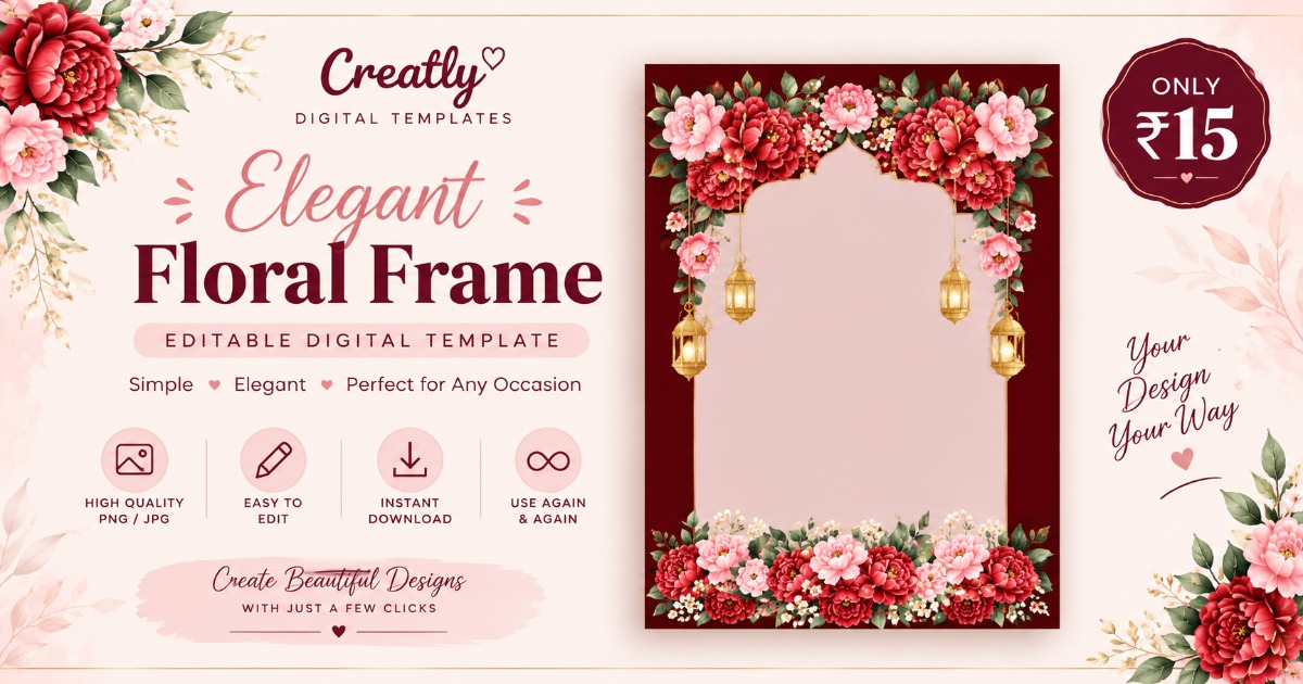 Elegant Floral Frame – Digital Template
